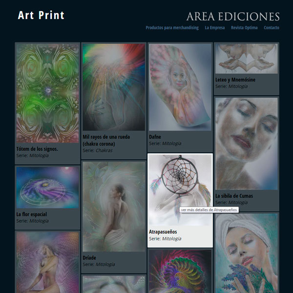 Online catalog of digital illustrations of the publishing house Areaediciones